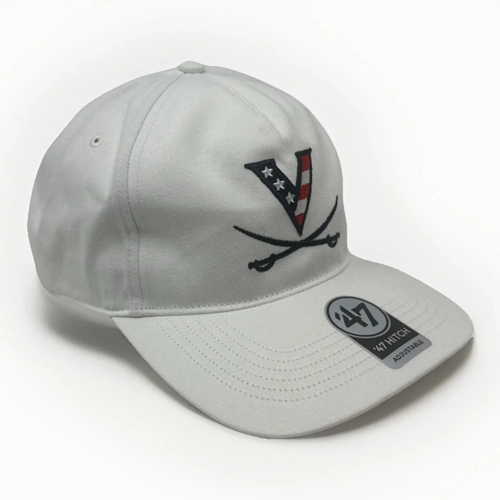 NWT '47 Brand Hitch Virginia Cavaliers UVA Hat White Snapback Stars Stripes